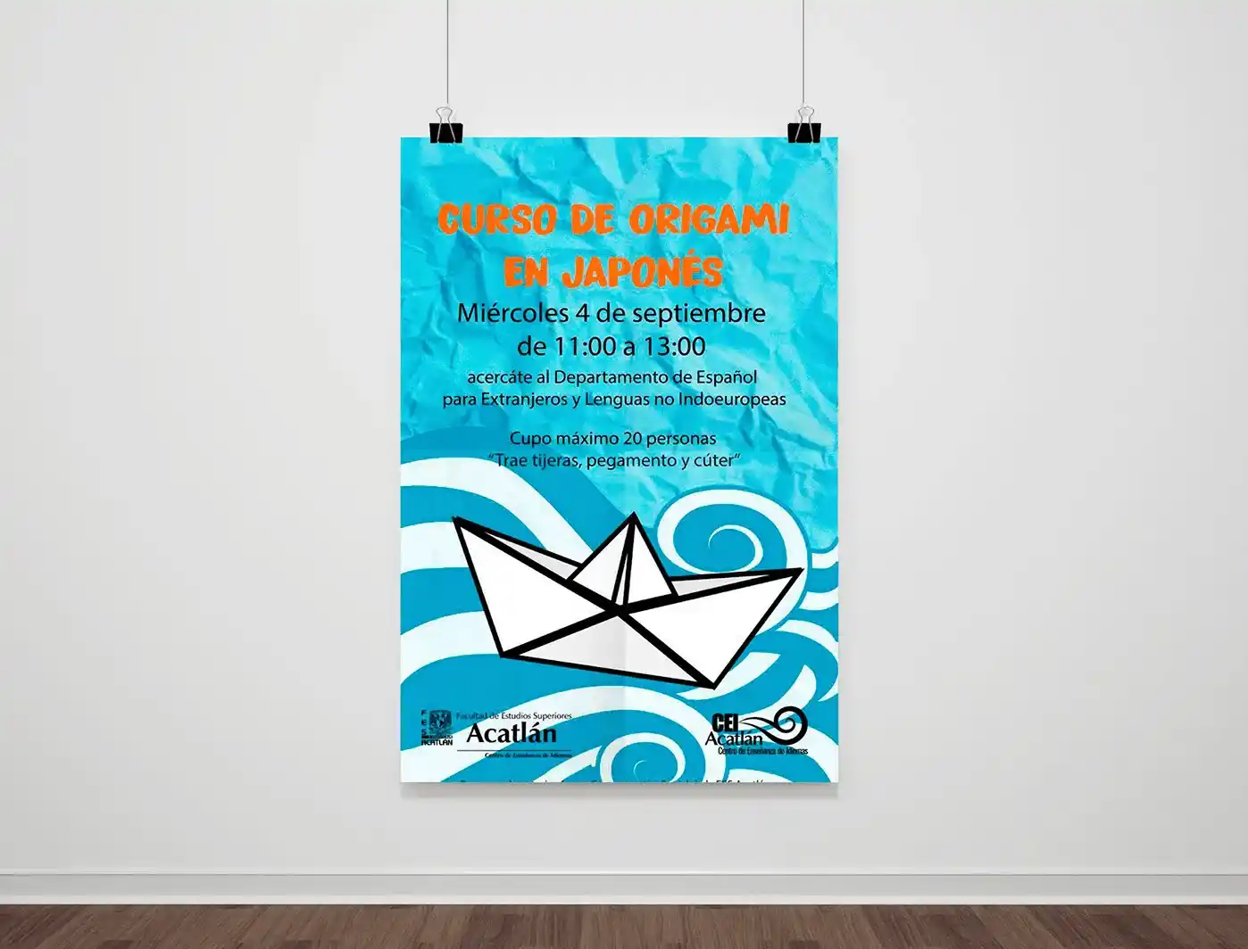Cartel ilustrado de origami