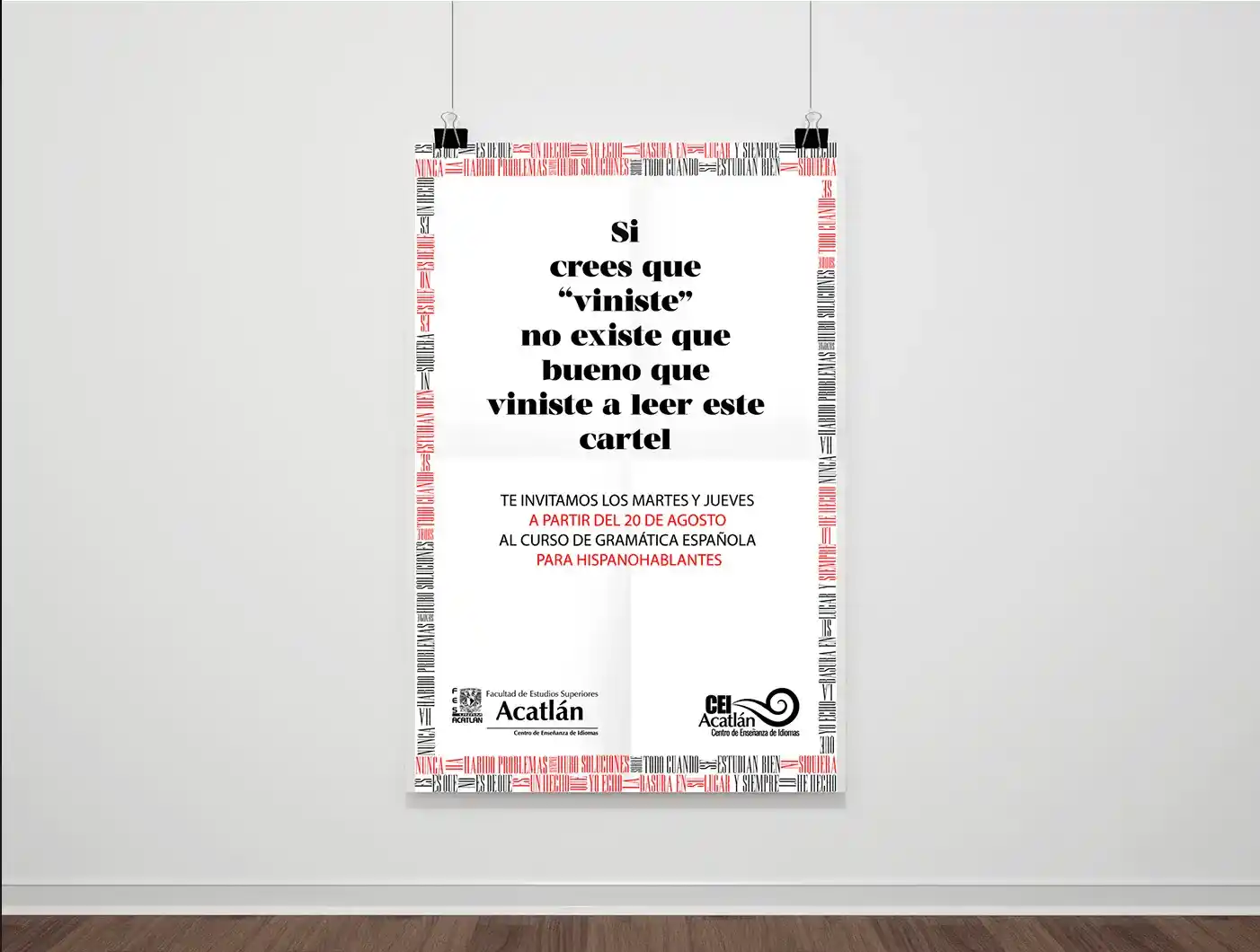 Cartel tipográfico Viniste