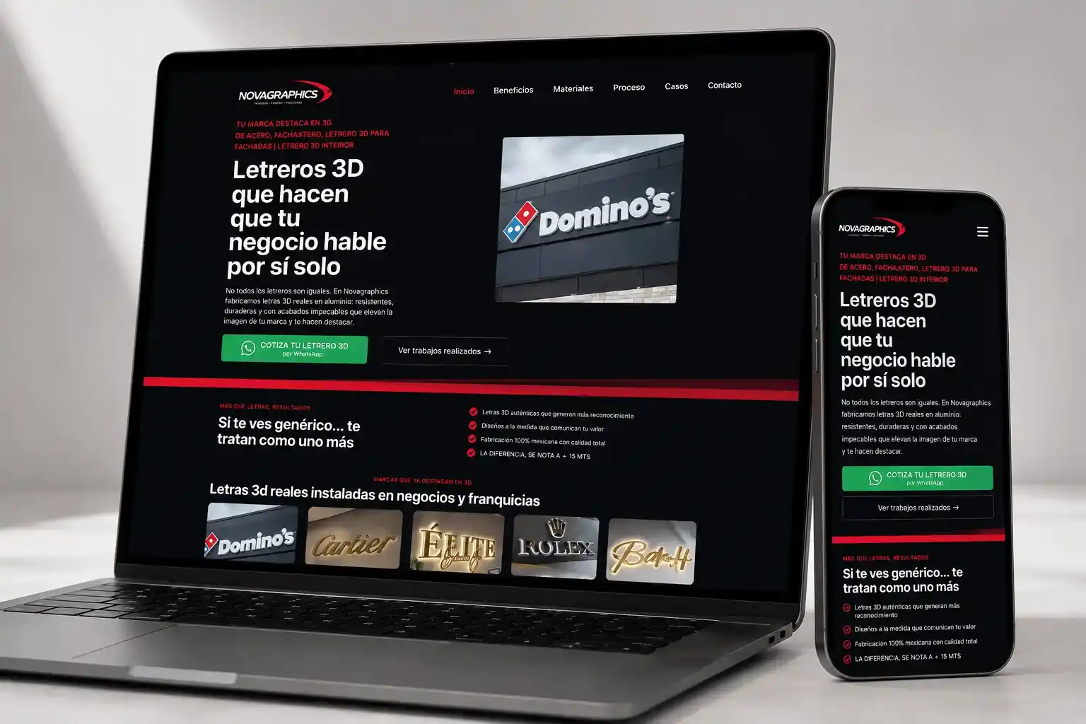 Landing page responsive Novagraphics