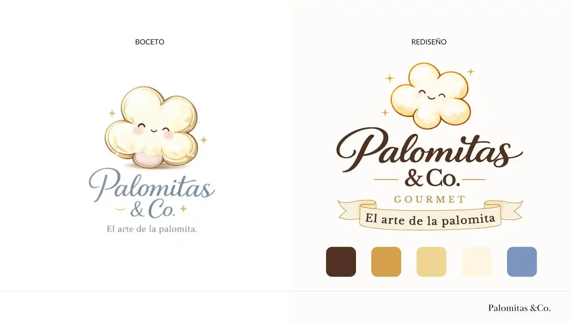 Rediseño de identidad visual Palomitas & Co.