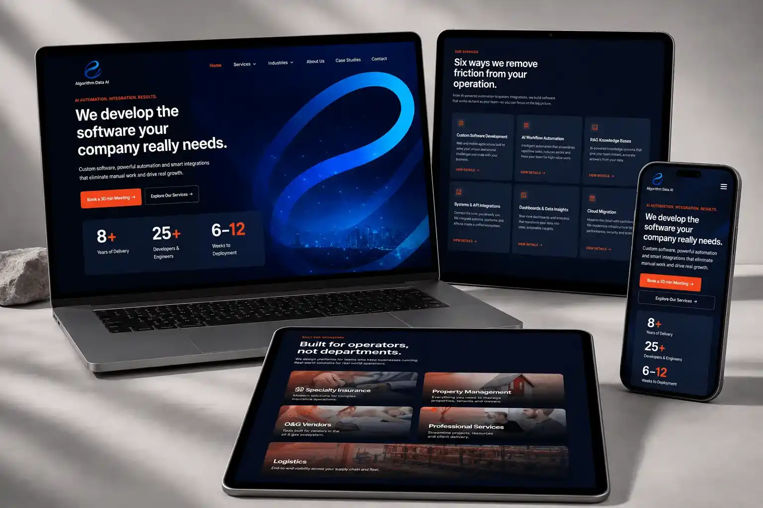 Diseño web responsive Algorithm Data AI