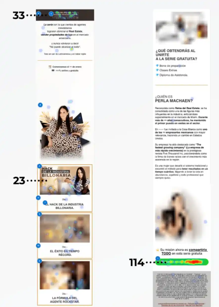 Mapa de clicks de Perla Machaen