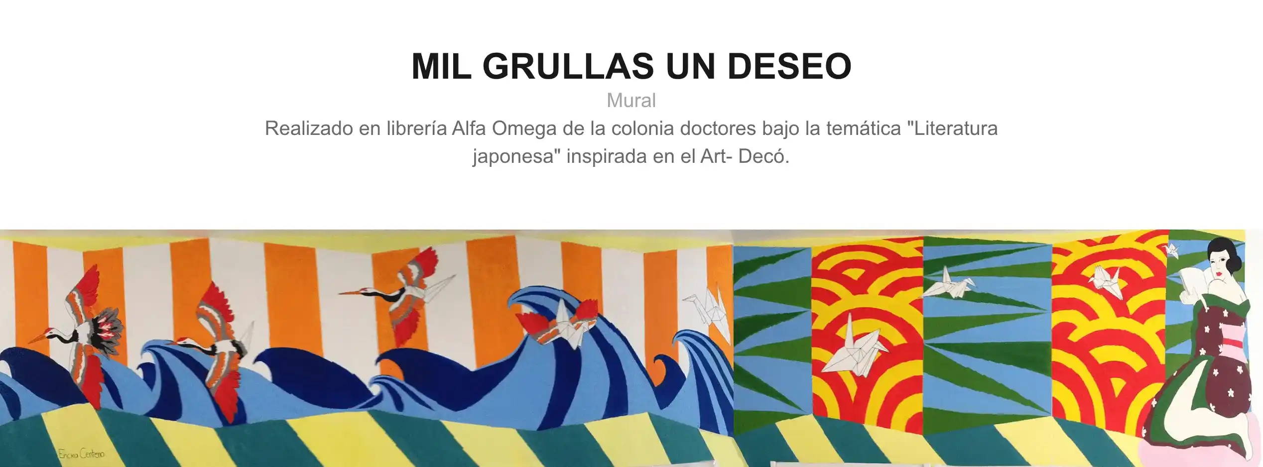 Mural Mil grullas un deseo