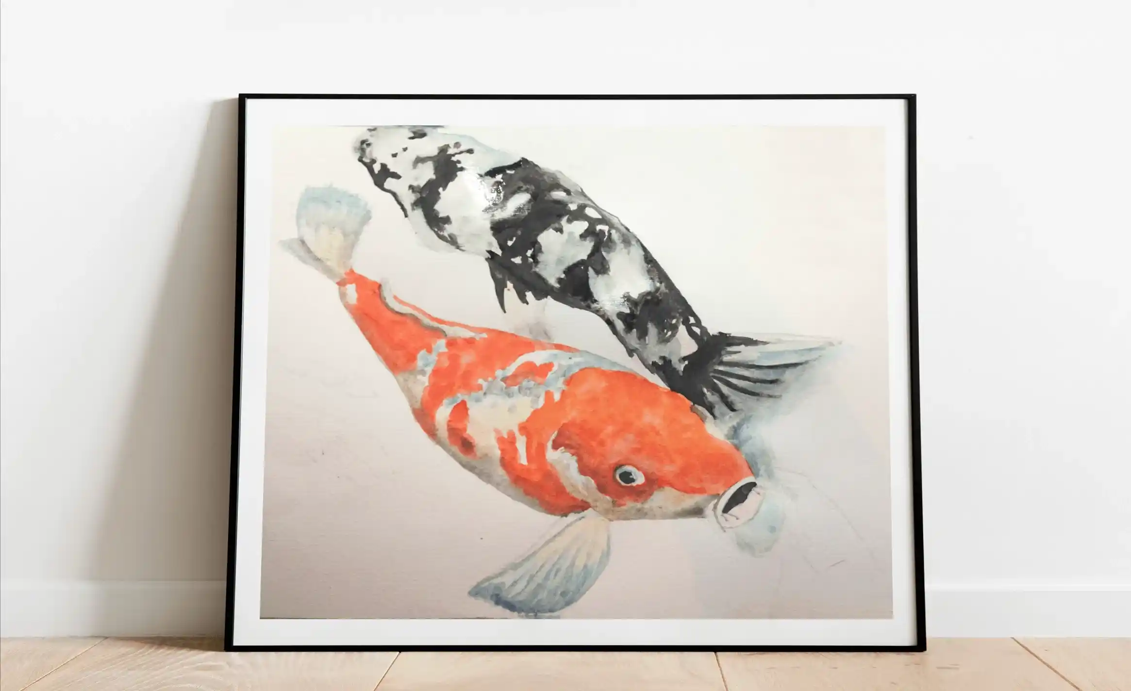 Ilustración de peces Koi realizada en acuarela