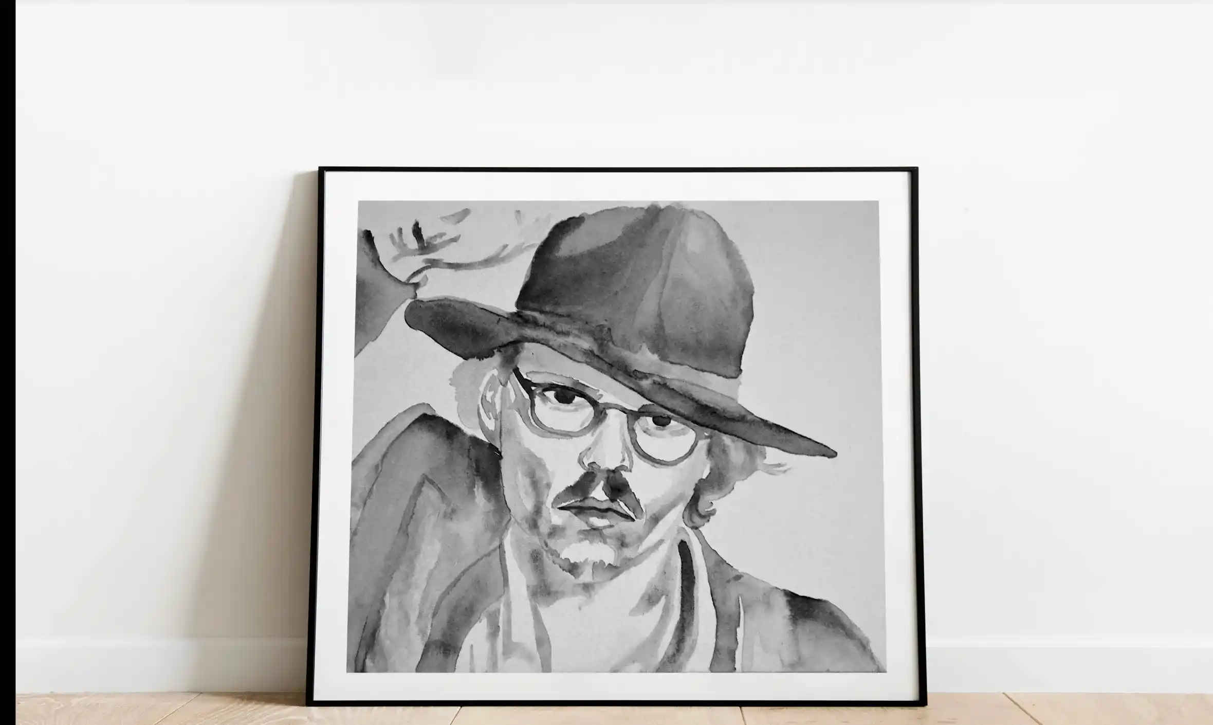 Retrato realizado con tinta china