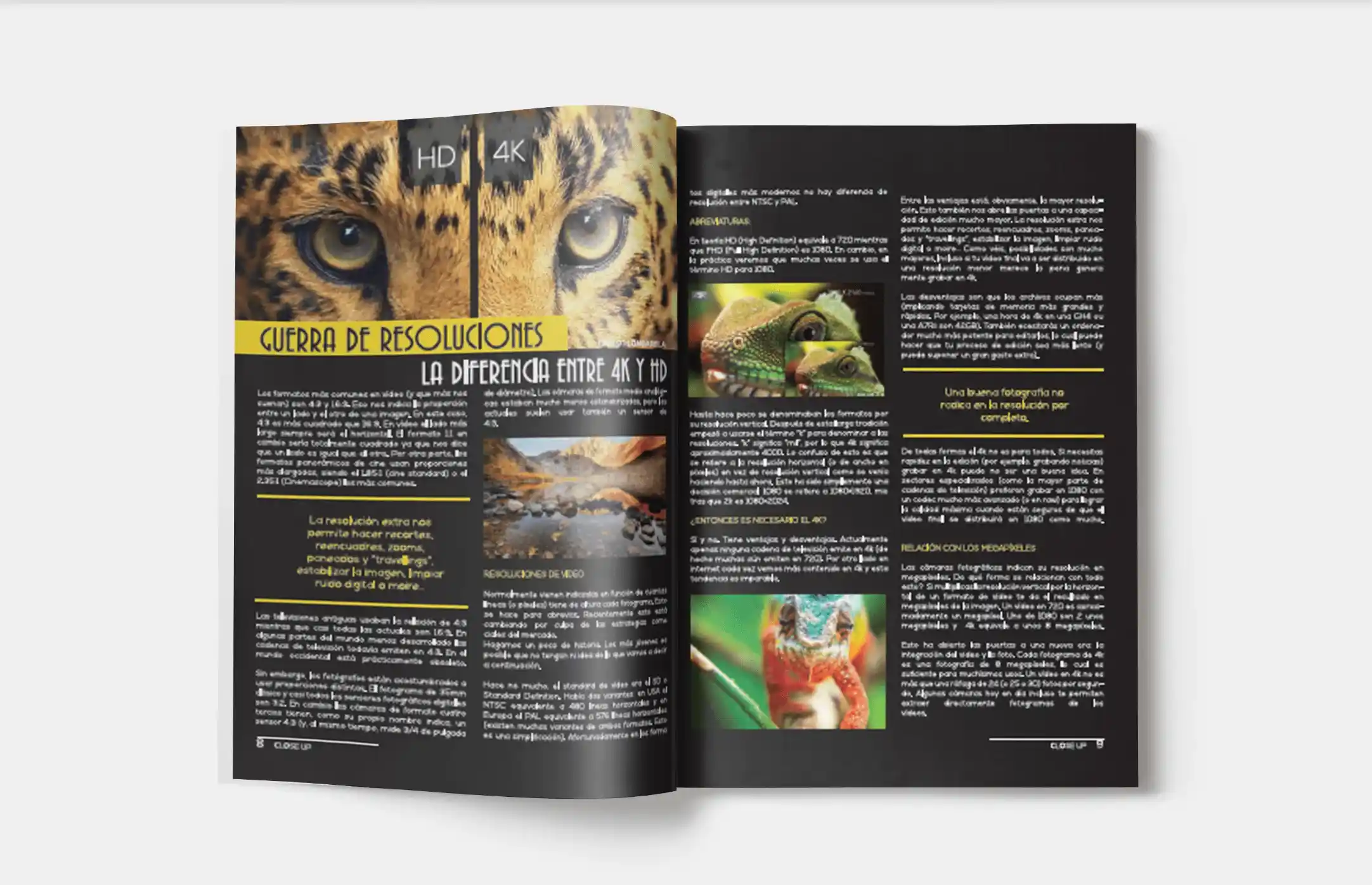Diseño editorial de revista Close Up