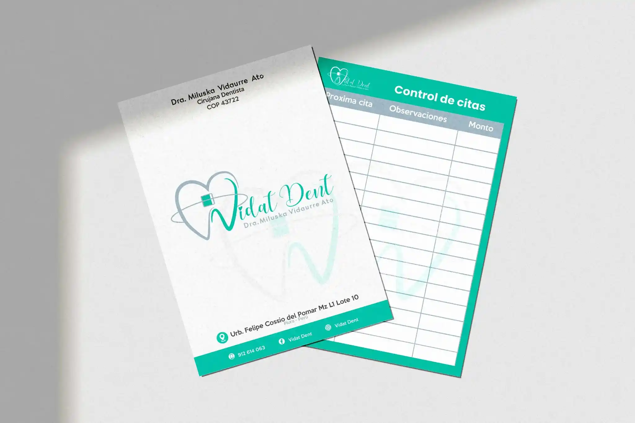 Diseño de control de citas Vidat Dent
